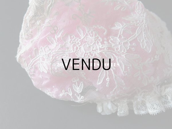 画像8: 19世紀末 アンティーク  ドール用 ポワンドローズのボネ ニードルレース 『ポワン・ド・ガーズ』『ポワン・ド・ローズ』  (8)