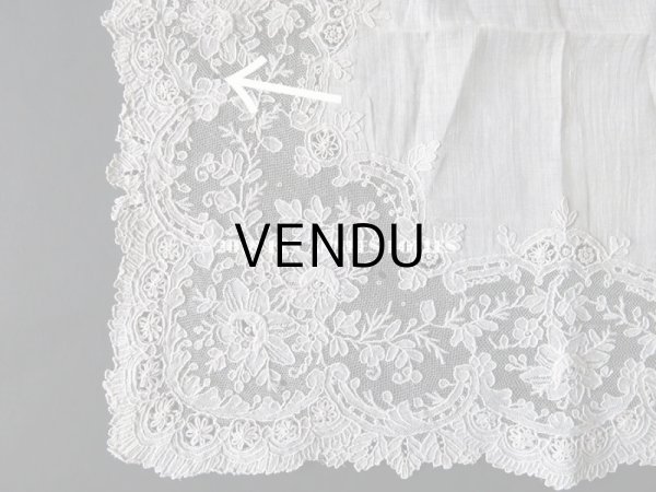 画像13: アンティーク ポワンドガーズのレース ポワンドローズ 結婚式のハンカチ 『ポワン・ド・ガーズ』 (13)