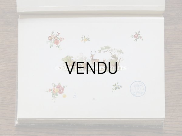 19世紀 アンティーク 本 セラミック用 図案集 ロココ調の花模様