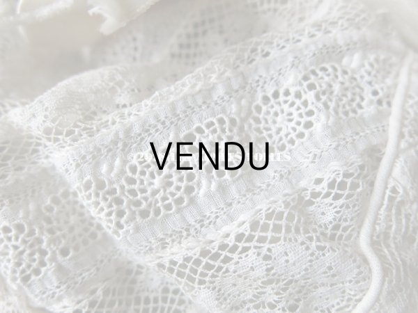 画像10: アンティーク ドール用 シルクリボンとレースのボネ (10)