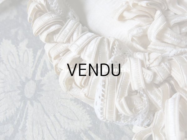 画像5: アンティーク ドール用 シルクリボンとレースのボネ (5)