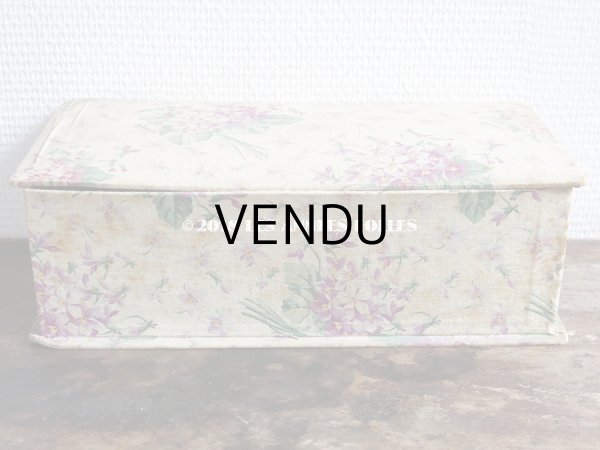 画像7: 1900年代 アンティーク 菫のブーケ　カルトナージュボックス (7)