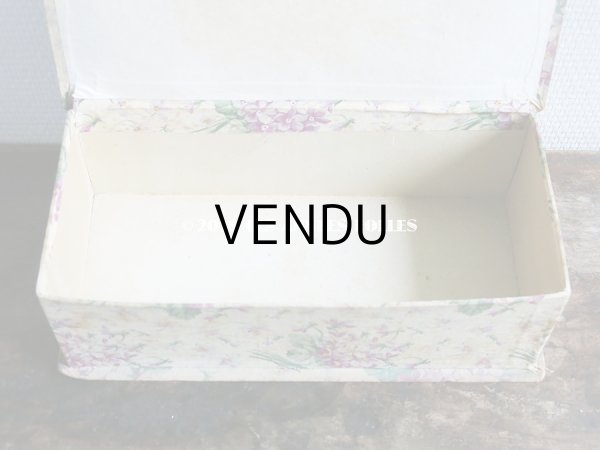 画像4: 1900年代 アンティーク 菫のブーケ　カルトナージュボックス (4)