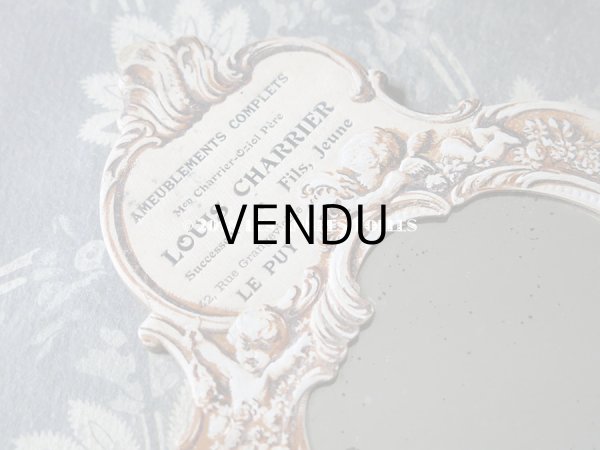 画像3: 1900年代 アンティーク 家具店の手鏡 天使＆薔薇のガーランド (3)