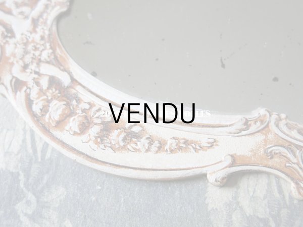 画像6: 1900年代 アンティーク 家具店の手鏡 天使＆薔薇のガーランド (6)