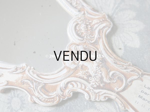 画像4: 1900年代 アンティーク 家具店の手鏡 天使＆薔薇のガーランド (4)