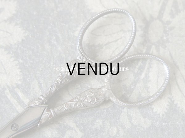 1900年代 アンティーク シルバー製 菫のソーイングセット 裁縫