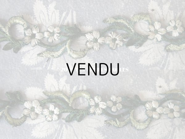 画像5: 19世紀末 アンティーク  シルク製 花モチーフのリボン　65cm (5)