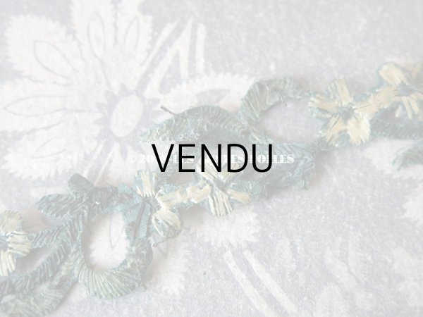 画像7: 19世紀末 アンティーク  シルク製 花モチーフのリボン　65cm (7)