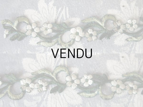 画像4: 19世紀末 アンティーク  シルク製 花モチーフのリボン　65cm (4)