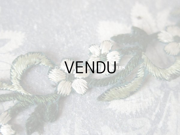 画像3: 19世紀末 アンティーク  シルク製 花モチーフのリボン　65cm (3)