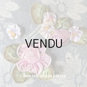 画像: 1900年代 アンティーク ロココ調  シルク製 薔薇のモチーフのセット