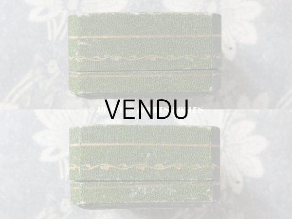 画像5: アンティーク ジュエリーボックス 金彩入り グリーン (5)