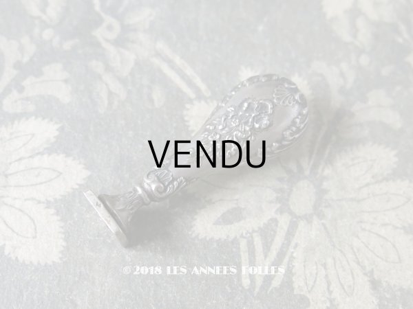 画像2: 1900年頃 アンティーク シルバー製 シーリングスタンプ リボンと薔薇 【 CG 】  (2)