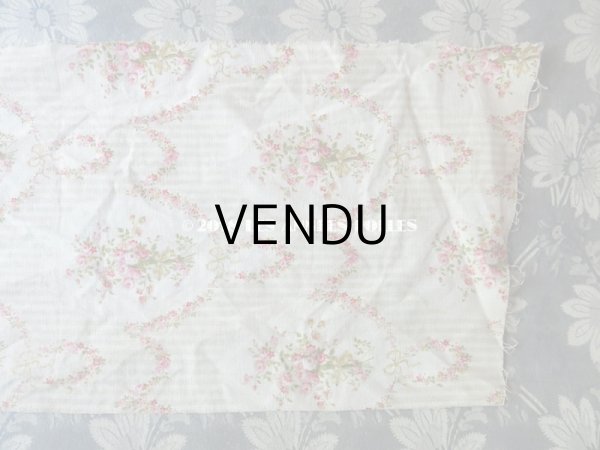 画像6: 1900年代 アンティーク  薔薇のブーケ＆ガーランド コットン製ファブリック  (6)