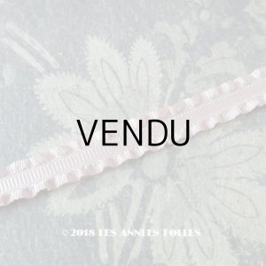 画像: 1900年 アンティーク  フリル付 トリム 9mm幅 ベビーピンク 