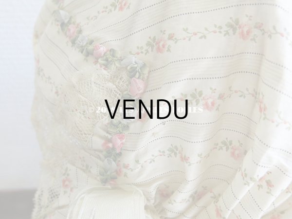 画像7: 1900年代 アンティーク ロココトリム付 薔薇模様のシャルロット (7)