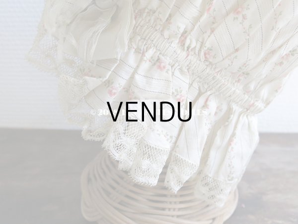 画像6: 1900年代 アンティーク ロココトリム付 薔薇模様のシャルロット (6)