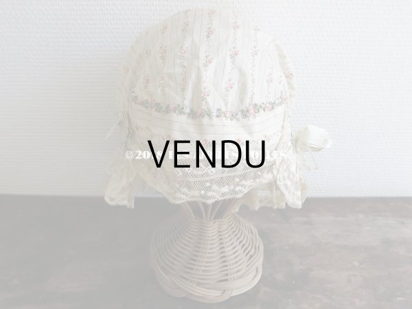 画像4: 1900年代 アンティーク ロココトリム付 薔薇模様のシャルロット (4)