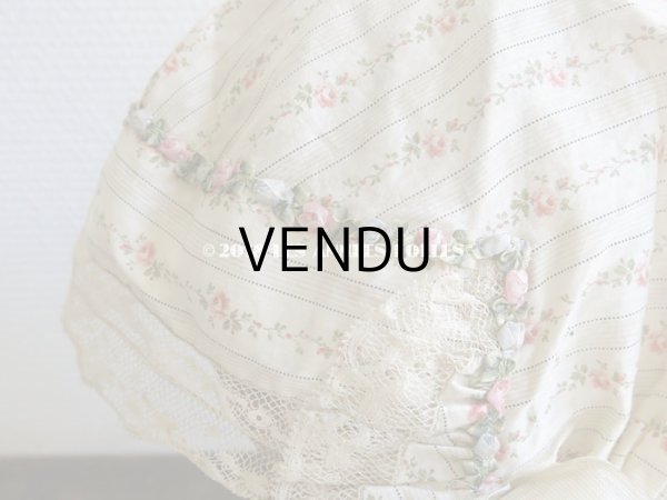 画像8: 1900年代 アンティーク ロココトリム付 薔薇模様のシャルロット (8)