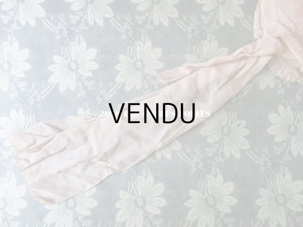 画像3: 1920年代 アンティーク 少女用 ボネ ピンクの薔薇のモチーフ (3)