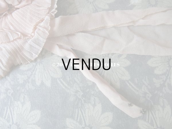 画像4: 1920年代 アンティーク 少女用 ボネ ピンクの薔薇のモチーフ (4)