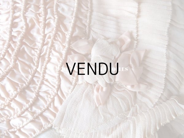 画像6: 1920年代 アンティーク 少女用 ボネ ピンクの薔薇のモチーフ (6)