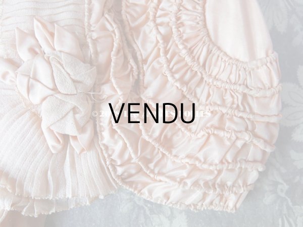 画像5: 1920年代 アンティーク 少女用 ボネ ピンクの薔薇のモチーフ (5)