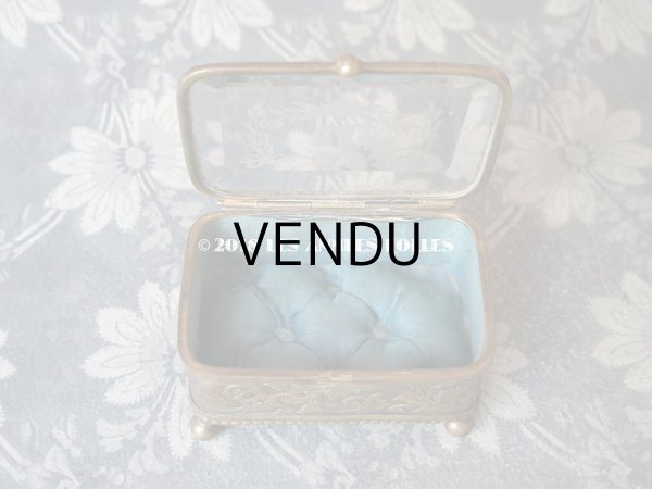 画像9: 1900年代 アンティーク ジュエリーボックス モノグラム 【J】 リボンのガーランド (9)