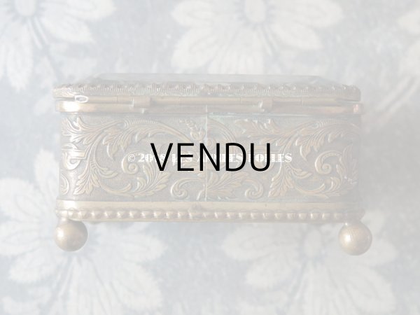 画像6: 1900年代 アンティーク ジュエリーボックス モノグラム 【J】 リボンのガーランド (6)