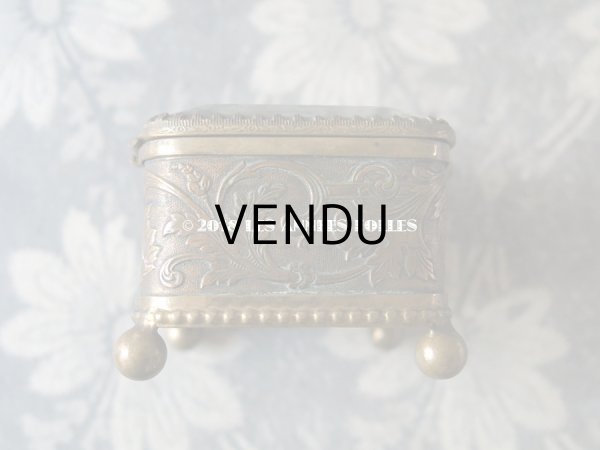 画像7: 1900年代 アンティーク ジュエリーボックス モノグラム 【J】 リボンのガーランド (7)