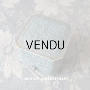 画像: アンティーク ジュエリーボックス リングケース ブルーグレー