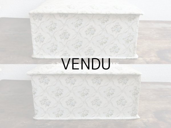 画像4: 1900年代 アンティーク ブルーの薔薇模様　大きなカルトナージュボックス 37×22.9×10.3cm (4)