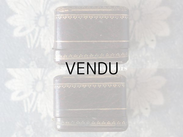 画像8: アンティーク ジュエリーボックス リングボックス 金彩入り グレナディンレッド (8)