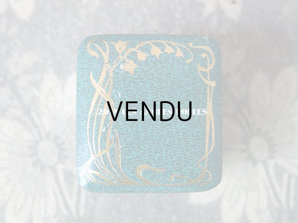 画像3: アンティーク 鈴蘭のジュエリーボックス ターコイズブルー (3)