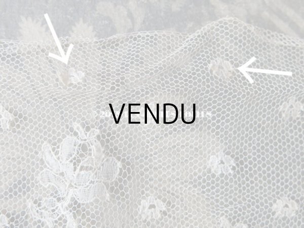 画像10: 1900年代 アンティーク 薔薇模様 手編みのレース 1.39m  (10)