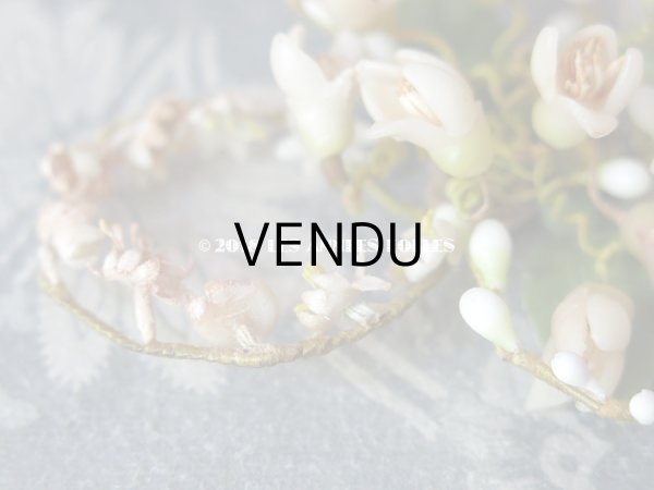 画像4: アンティーク ワックスフラワーの小さなブーケ ブローチ オレンジブロッサム (4)