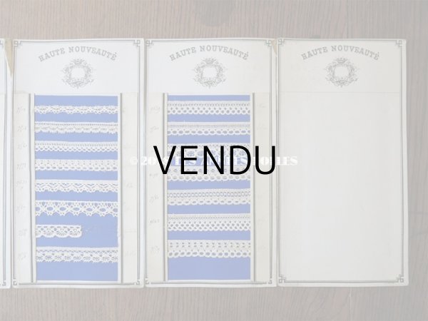 画像2: 1875年 アンティーク 手編みのレースのサンプル サンプラー 6枚綴り (2)