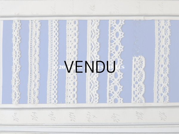 画像6: 1875年 アンティーク 手編みのレースのサンプル サンプラー 6枚綴り (6)