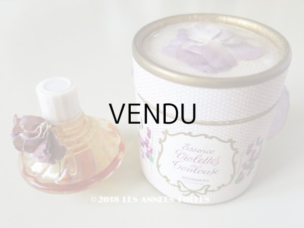 画像1: アンティーク 菫の小さなパフュームボックス＆ボトル  ESSENCE VIOLETTES DE TOULOUSE - BERDOUES FRANCE - (1)