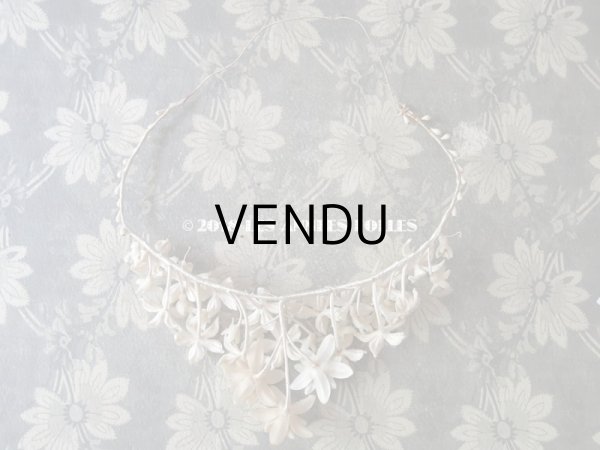 画像12: 1900年代 アンティーク ワックスフラワーのヘッドリース オレンジブロッサム ウェディング 結婚式 ティアラ (12)