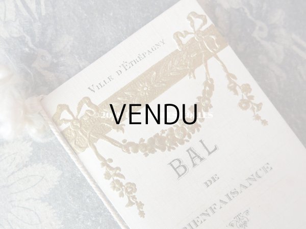 画像4: 1920年 アンティーク 舞踏会の手帳 薔薇とリボンのガーランド ペンシル付 CARNET DE BAL カルネ・ド・バル (4)
