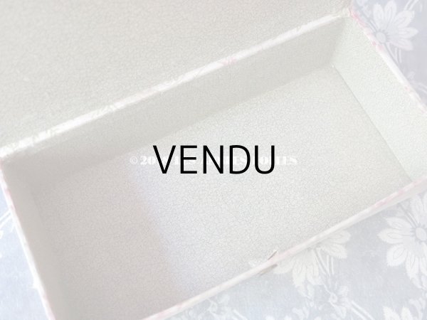 画像19: 1900年代 アンティーク カルトナージュチェスト  薔薇模様 ミラー付 (19)