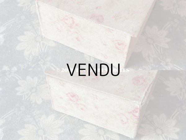 画像12: 1900年代 アンティーク カルトナージュチェスト  薔薇模様 ミラー付 (12)