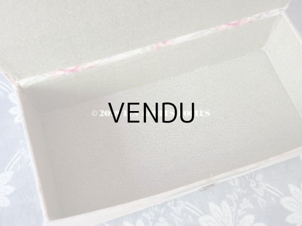 画像13: 1900年代 アンティーク カルトナージュチェスト  薔薇模様 ミラー付 (13)