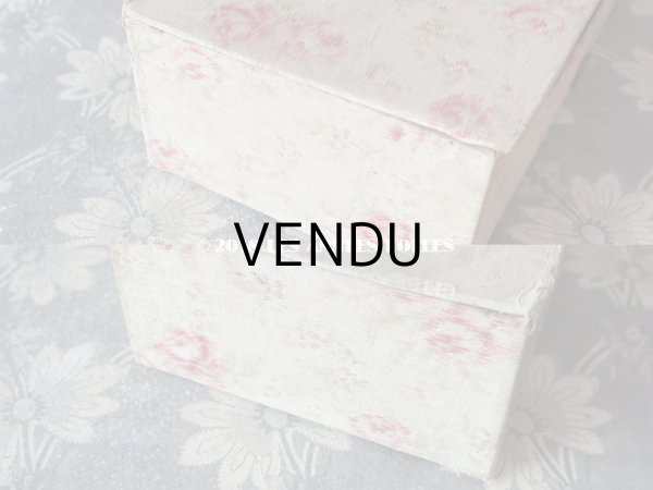 画像18: 1900年代 アンティーク カルトナージュチェスト  薔薇模様 ミラー付 (18)