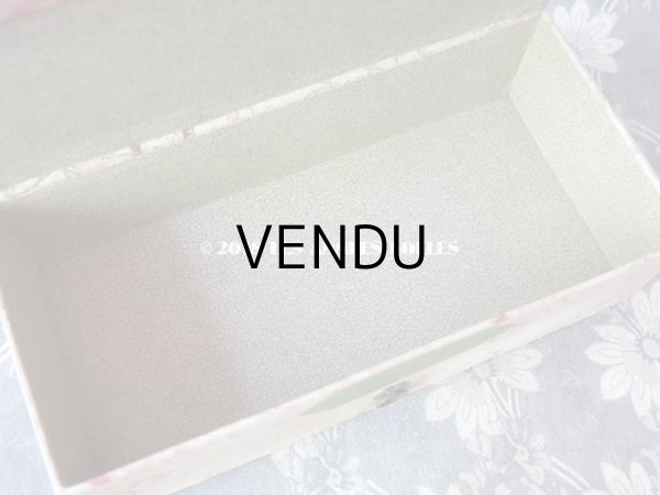 画像16: 1900年代 アンティーク カルトナージュチェスト  薔薇模様 ミラー付 (16)