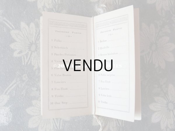 画像7: 1920年 アンティーク 舞踏会の手帳 薔薇とリボンのガーランド ペンシル付 CARNET DE BAL カルネ・ド・バル (7)