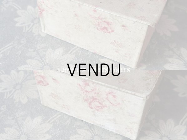 画像15: 1900年代 アンティーク カルトナージュチェスト  薔薇模様 ミラー付 (15)