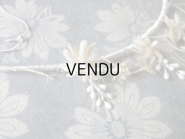 画像5: アンティーク エーデルワイス ワックスフラワーのヘッドリース  ティアラ (5)